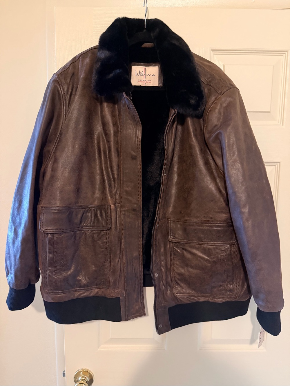 NWT Women’s Wilson Leather Fur-Lined Bomber Jacket